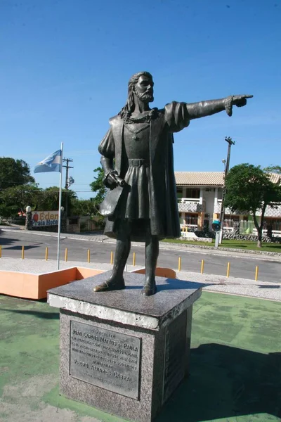 Porto Seguro Bahia Brazil Αυγούστου 2008 Άγαλμα Του Pedro Alvares — Φωτογραφία Αρχείου
