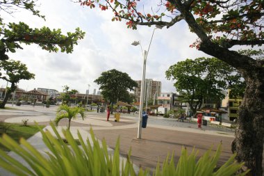 Salvador, Bahia, Brezilya - 28 Aralık 2016: Rio Vermelho 'daki Largo da Mariquita bölgesinin manzarası.