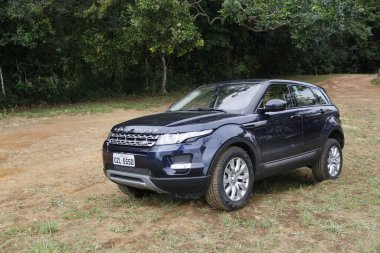 Salvador, Bahia, Brezilya - 7 Temmuz 2014: Range Rover Evoque 2014 aracı Salvador 'da görüldü.