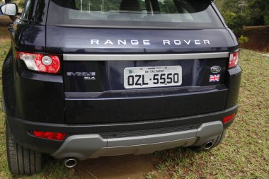 Salvador, Bahia, Brezilya - 7 Temmuz 2014: Range Rover Evoque 2014 aracı Salvador 'da görüldü.