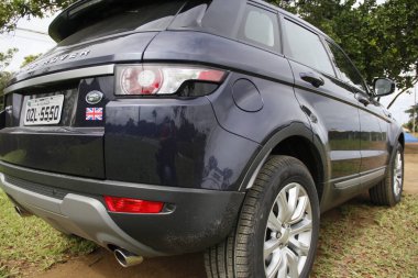 Salvador, Bahia, Brezilya - 7 Temmuz 2014: Range Rover Evoque 2014 aracı Salvador 'da görüldü.