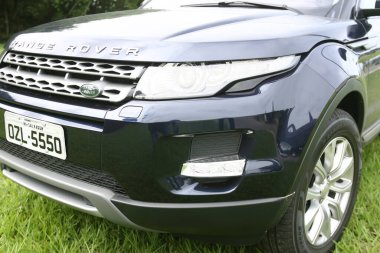 Salvador, Bahia, Brezilya - 7 Temmuz 2014: Range Rover Evoque 2014 aracı Salvador 'da görüldü.