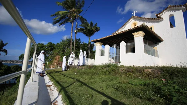 Salvador, Bahia, Brezilya - 12 Aralık 2016: Salvador 'un Escada semtindeki Nossa Senhora da Escada kilisesinden Karidades misyonerleri görüldü.