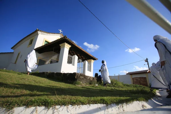 Salvador, Bahia, Brezilya - 12 Aralık 2016: Salvador 'un Escada semtindeki Nossa Senhora da Escada kilisesinden Karidades misyonerleri görüldü.