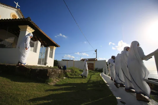 Salvador, Bahia, Brezilya - 12 Aralık 2016: Salvador 'un Escada semtindeki Nossa Senhora da Escada kilisesinden Karidades misyonerleri görüldü.