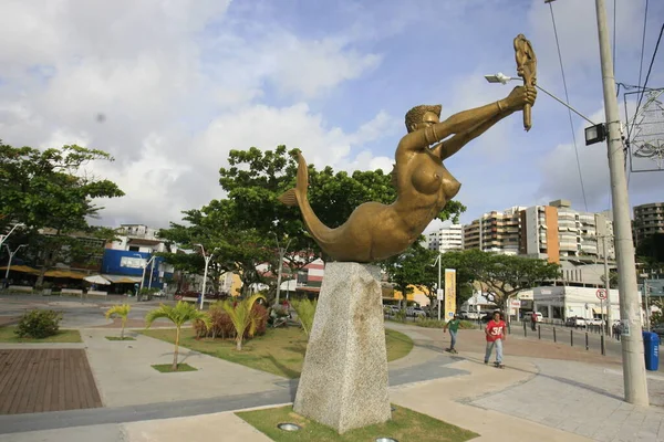 Salvador Bahia Brazil December 2016 Sellő Szobor Szimbolizálja Orixa Yemanja — Stock Fotó
