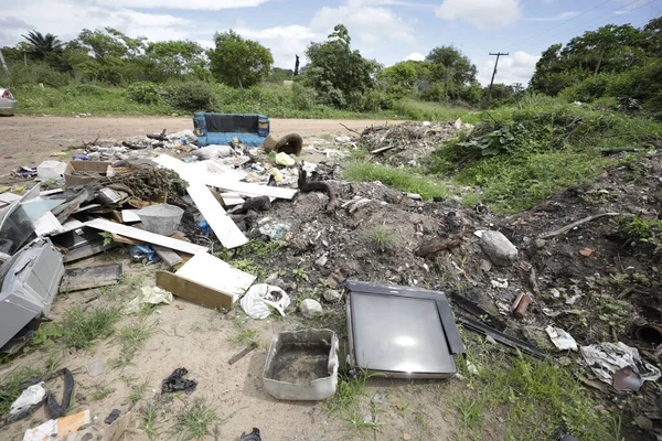Simoes Filho Bahia Brasil Abril 2019 Lixo Escombros São Vistos — Fotografia de Stock