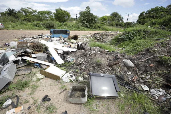 Simoes Filho Bahia Brazil Április 2019 Szemét Törmelék Látható Dobott — Stock Fotó