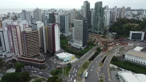 Salvador Bahia Brazil December 2021 Flygfoto Över Kommersiella Byggnader Och — Stockvideo