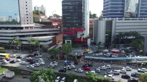 Salvador Bahia Brazílie Prosince 2021 Letecký Pohled Komerční Obytné Budovy — Stock video