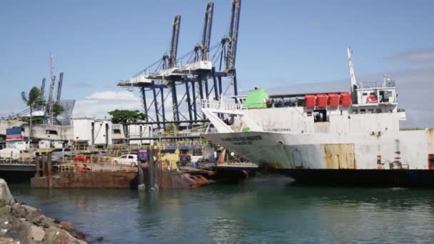 Salvador Bahia Brazylijski Listopada 2021 Widok Promu Podczas Przekraczania Zatoki — Wideo stockowe