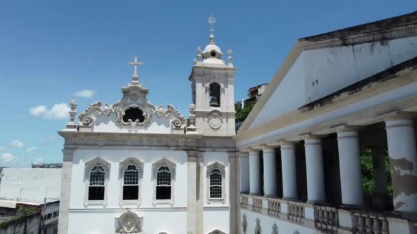 Salvador Bahia Brasil Dezembro 2021 Vista Igreja Santa Luzia Cidade — Vídeo de Stock