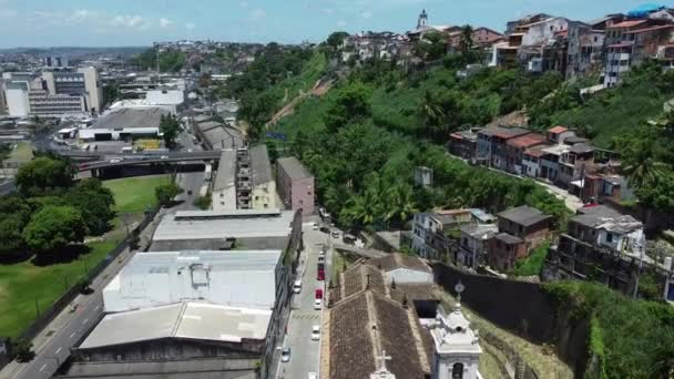 ブラジル バヒアのサルヴァドール2021年12月13日 サルバドール市の商業地区の山の斜面からの眺め — ストック動画