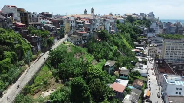 Salvador Bahia Brahba Декабря 2021 Года Вид Склона Горы Районе — стоковое видео