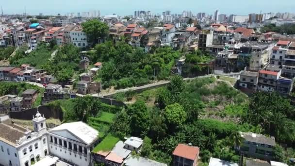 Salvador Bahia Brazil December 2021 View Mountain Slope Comercio District — Vídeo de Stock