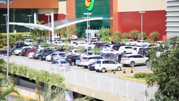 Salvador Bahia Brazil 2021年11月9日 停放在萨尔瓦多市购物的车辆 — 图库视频影像