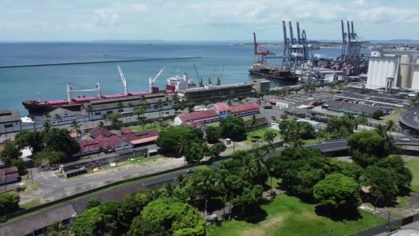 Salvador Bahia Brazil December 2021 Salvador City Harbor Area View — Vídeo de Stock