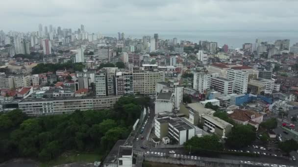 Salvador Bahia Brazílie Prosinec 2021 Pohled Věž Mobilního Telefonu Střeše — Stock video