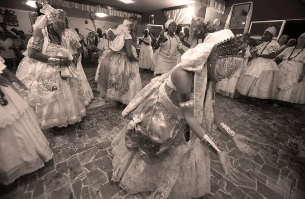 Simoes Filho Bahia Brazil Februari 2016 Aanhangers Van Kaarsreligie Tijdens — Stockfoto