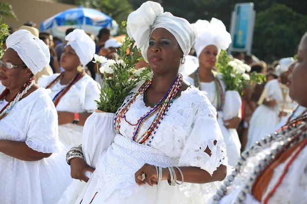 2016年1月24日ブラジル バヒア州サルバドル バヒア文化グループのメンバーがサルバドル市内の文化イベントで見られる — ストック写真