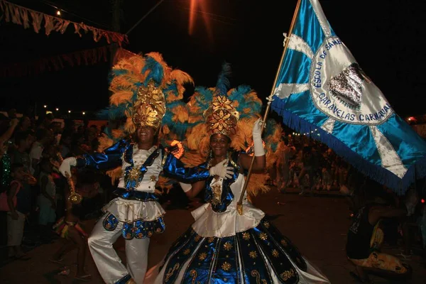 Caravelas Bahia Brasil Fevereiro 2009 Desfile Escola Samba Irmaos Portela — Fotografia de Stock