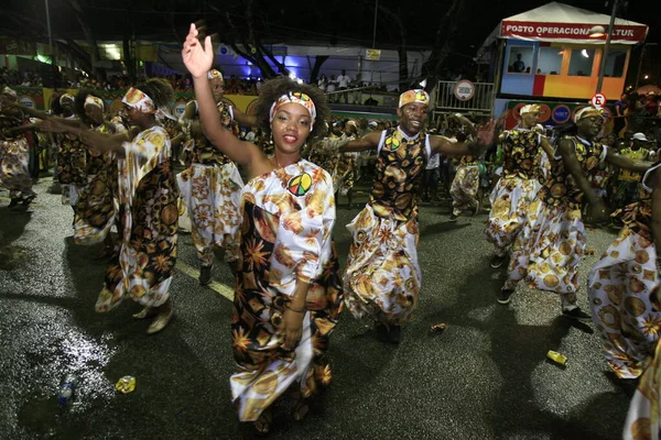 Salvador Bahia Brazil Μάρτιος 2014 Μέλη Του Μπλοκ Καρναβάλι Olodum — Φωτογραφία Αρχείου