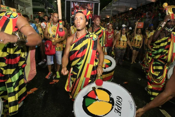 Salvador Bahia Brésil Mars 2014 Membres Bloc Carnaval Olodum Lors — Photo