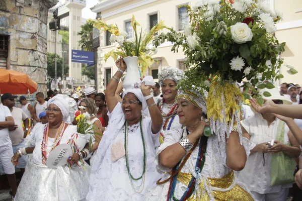 Salvador Bahia Brazylijski Styczeń 2015 Wielbiciele Senhor Bonfim Podczas Procesji — Zdjęcie stockowe