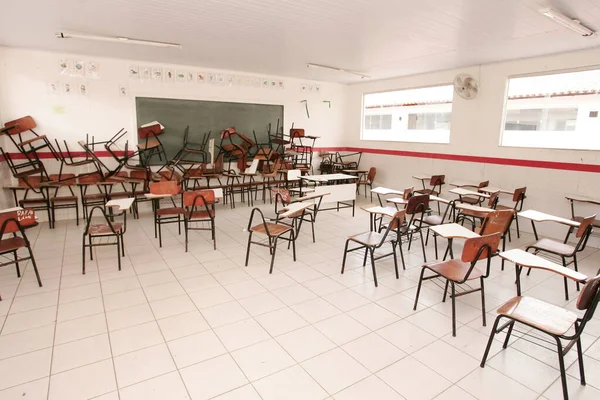 Eunápolis Bahia Brasil Maro 2010 Secretárias Escolares Sala Aula Uma — Fotografia de Stock