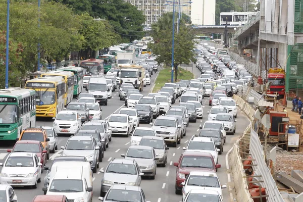 2016 Salvador Bahia Brazil January 2016 Movement Cars Traffic Jam — 스톡 사진