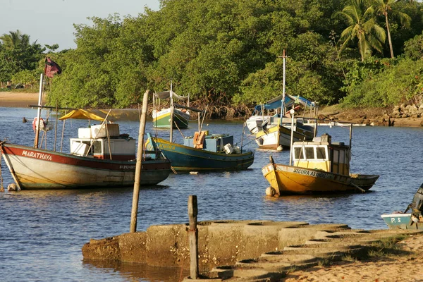 Porto Seguro Bahia Brazil February 2011 Fishing Boat Caraiva District — Fotografia de Stock