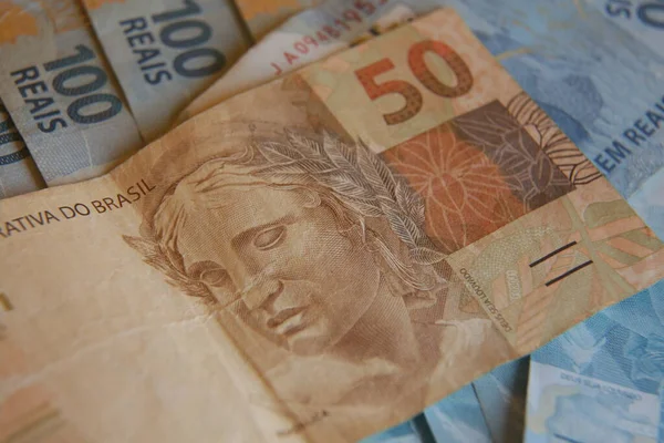 Salvador Bahia Brazil January 2022 Cedulas Real Currency Used Brazil — Foto de Stock