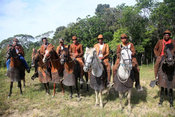 Conde Bahia Brasile Gennaio 2022 Cowboy Costume Tipico Pelle Partecipano — Foto Stock