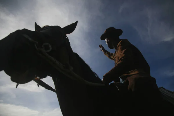 Conde Bahia Brasil January 2022 Cowboy Wearing Traditional Leather Clothes —  Fotos de Stock