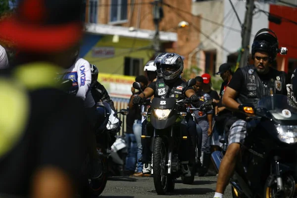 Salvador Bahia Brazil September 2014 Motorcyclists Meeting Ride Streets City — 图库照片