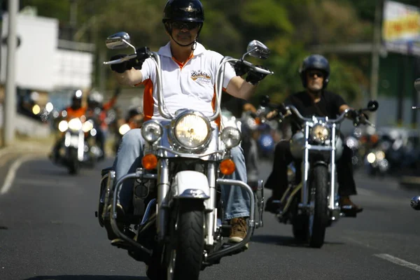 Salvador Bahia Brésil Septembre 2014 Rencontre Motocyclistes Dans Les Rues — Photo