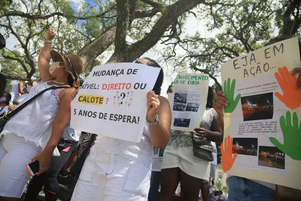 Salvador Bahia Brasil Janeiro 2022 Protesto Professores Rede Municipal Ensino — Fotografia de Stock