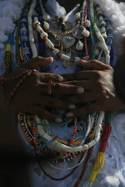 Salvador Bahia Brazil January 2022 Adept Candomble Religion Seen Visit — Stock Photo, Image