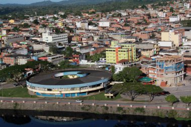 salvador, bahia, brazil - july 4, 2012: aerial view of the Cachoeira river from the city of Itabuna, in southern Bahia.