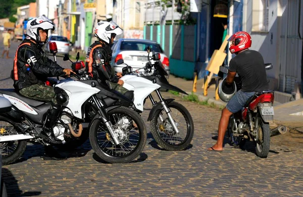 Buerarema Bahia Brazilië Februari 2014 Braziliaanse Soldaten Patrouilleren Straten Van — Stockfoto