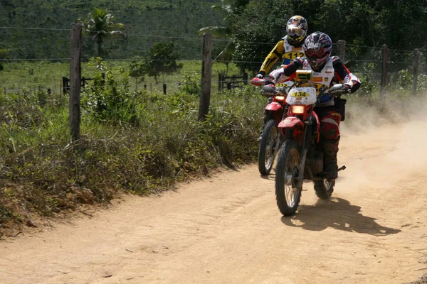 Salvador Bahia Brazil April 2008 Мотоцикліст Бере Участь Регулярних Перегонах — стокове фото