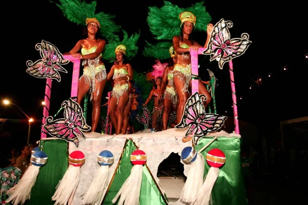 Caravelas Bahia Brazil February 2009 Members Samba School Coroa Imperial — Stock Photo, Image