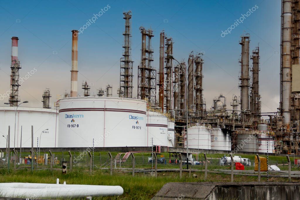 Camacari, bahia, brazil - july 17, 2014: Braskem factory in the Industrial Pole of the city of Camacari.