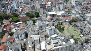 Salvador, Bahia, Brezilya - 12 Ocak 2022: vista aerea da arquitetura do Forum Ruy Barbosa na regio do Centro da cidade de Salvador.
