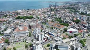 Salvador, Bahia, Brezilya - 12 Ocak 2022: Salvador şehir merkezindeki Arena Fonte Nova Stadyumu 'nun mimarisi.