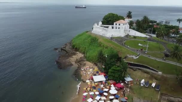 Salvador Bahia Brésil 1Er Janvier 2022 Vue Sur Fort Nossa — Video