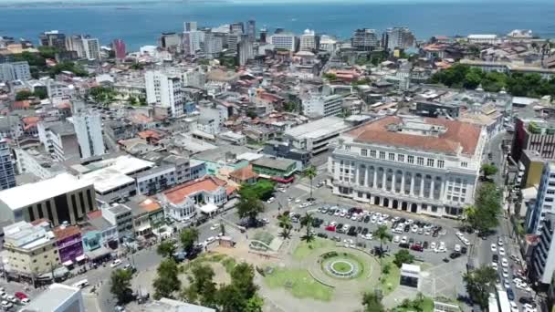 Salvador Bahia Brazil Ιανουαρίου 2022 Vista Aerea Arquitetura Forum Ruy — Αρχείο Βίντεο