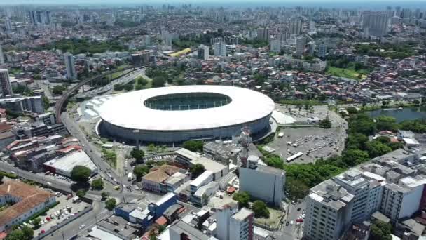 Salvador Bahia Brasilien Januar 2022 Luftaufnahme Der Architektur Des Arena — Stockvideo