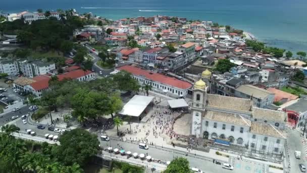 Salvador Bahia Brazil Janjanuary 2022 Air View Basilica Nosso Senhor — стокове відео