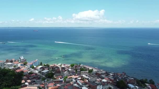 Salvador Bahia Brazil Januari 2022 Flygfoto Över Cidade Baixa Regionen — Stockvideo